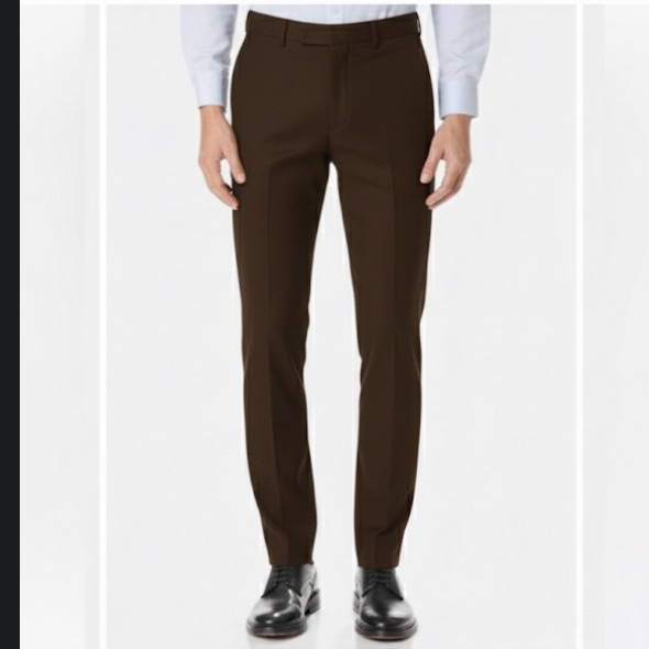 Nwt Club Monaco Grant Fit Brown Wool Flat Front Trouser Pants Size 34